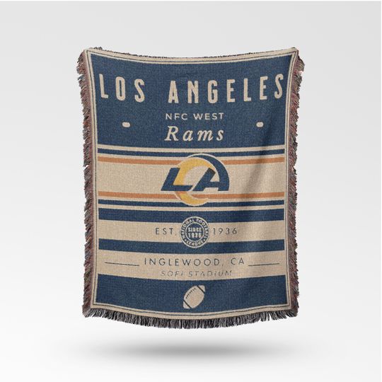 Discover Vintage LA Rams Woven Blanket / Retro Football Throw / football Team Decor / Classic Football Fan Gift