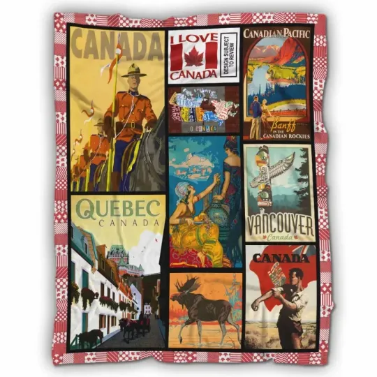 Discover Canada Blanket – Culture of Canada Fleece & Sherpa Cozy Throw for Proud Fans