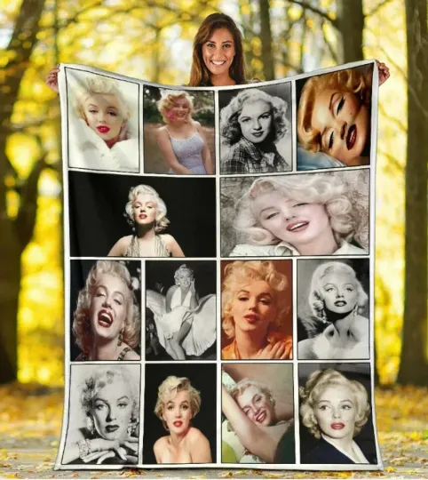 Marilyn Monroe Fleece Blanket, Actress Throw, Fan Gift Blanket