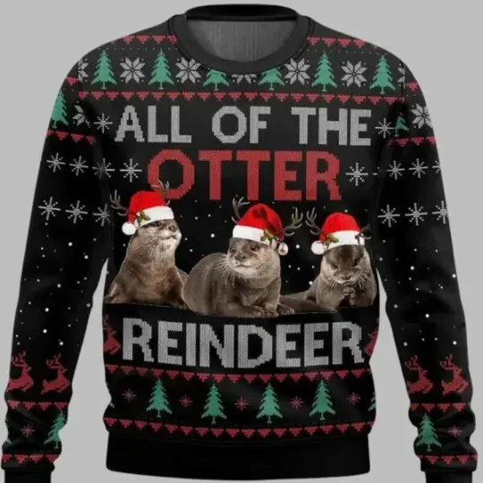 Discover All Of Otter Reindeer Christmas Ugly Christmas Sweate