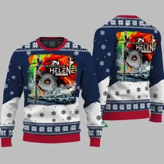 Hurricane Helena 2024 Ugly Christmas Sweater