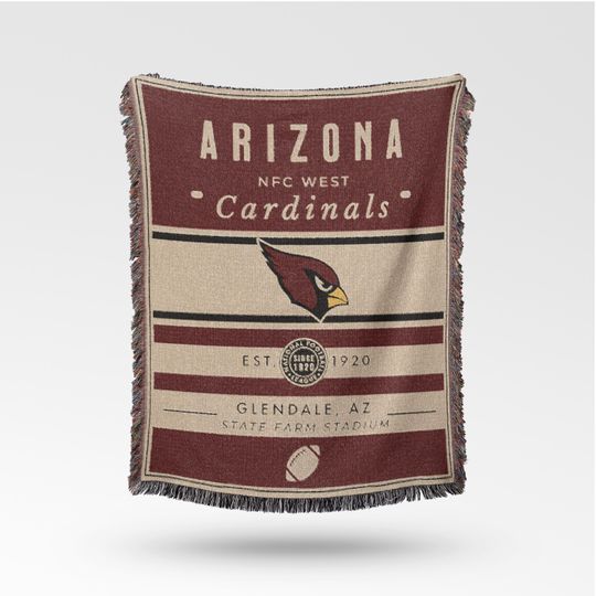 Discover Vintage Arizonna Cardinals Woven Blanket / Retro Football Throw / football Team Decor / Classic Football Fan Gift