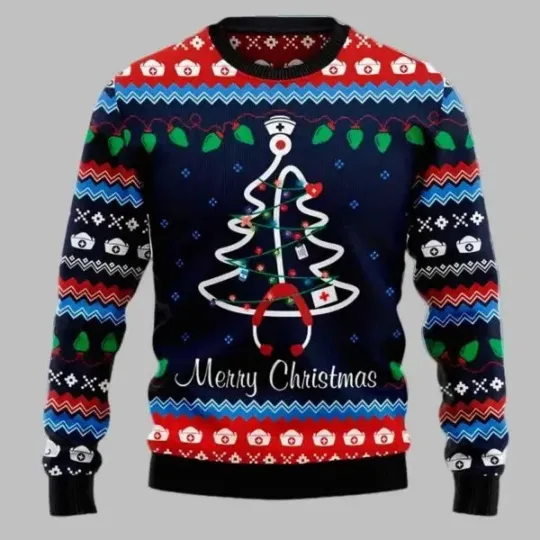 Discover Nurse Merry Christmas Ugly Christmas Sweater