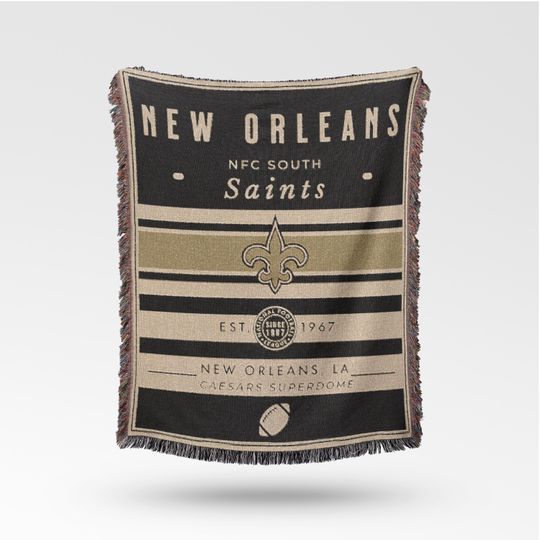 Vintage New Orleans Saints Woven Blanket / Retro Football Throw / football Team Decor / Classic Football Fan Gift