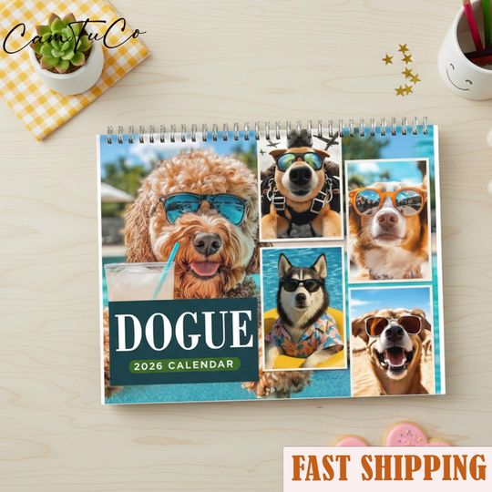 Discover Funny Dog Calendar 2026, Dog Lover Wall Calendar, Dog Mom Gift, Funny Pet Calendar, Office or Home Decor