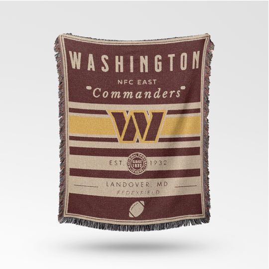 Vintage Washington Commanders Woven Blanket / Retro Football Throw / football Team Decor / Classic Football Fan Gift