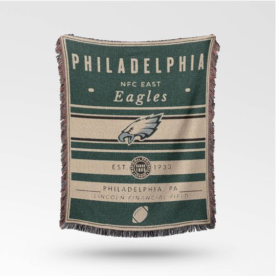 Discover Vintage Philadelphia Eagles Woven Blanket / Retro Football Throw / football Team Decor / Classic Football Fan Gift