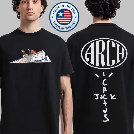 Travis Cactus Jack X Virgil Abloh Arch Paper Plane T-Shirt
