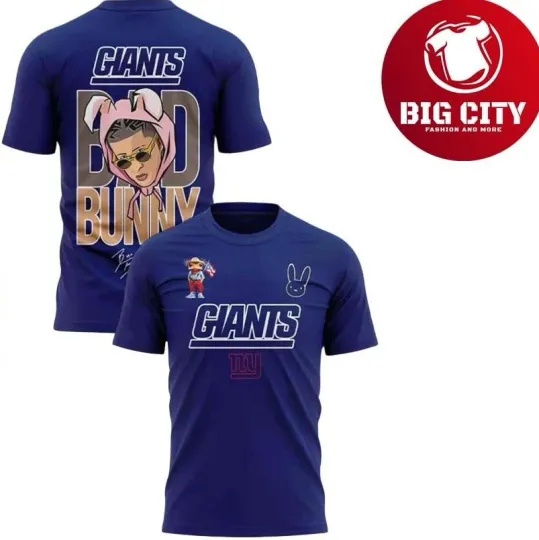 New York Giant X Bad Bunny Super Bowl 2025 Two Sided T-Shirt