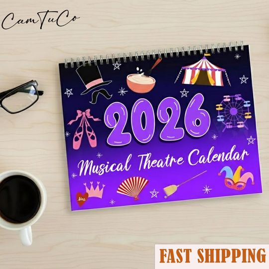 Discover Musical Theatre Calendar 2026 Calendar, Theater Lover Gift, Musical Gift, Broadway Gifts Musicals Calendar