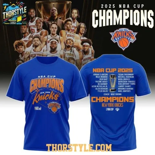Discover Knicks Cup 2025 Champions All-Star Squad T-Shirt 2D