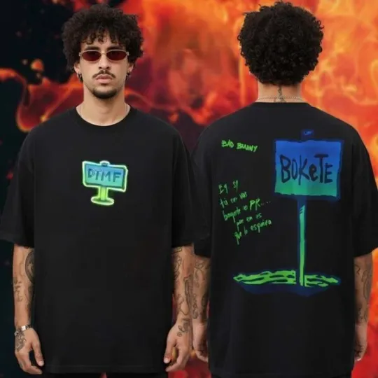 Discover Bunny World Tour T-Shirt Double Sided Seguros Unisex Tee