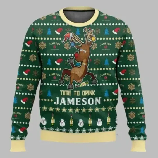 Discover Time To Drink Jameson Ugly Christmas Sweater
