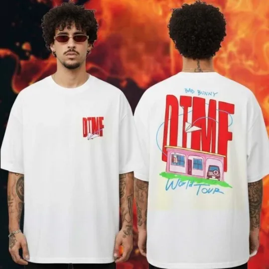 Discover Bunny Merch World Tour On Dec 15 16 19 20 21 Pink House T-Shirt 2D