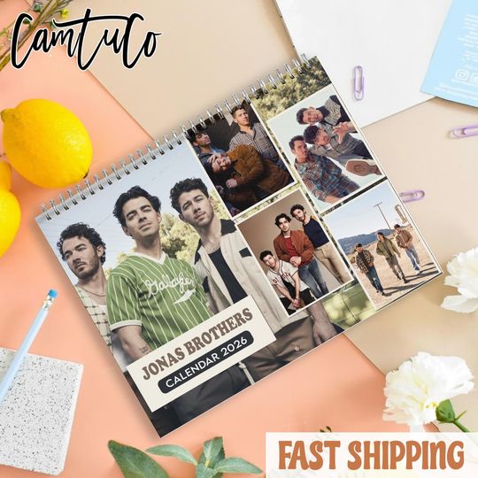 Discover Music 2026 Calendar Gifts for Her or Him, Holiday Gifts Wall Art Calendar, JoBros Calendars