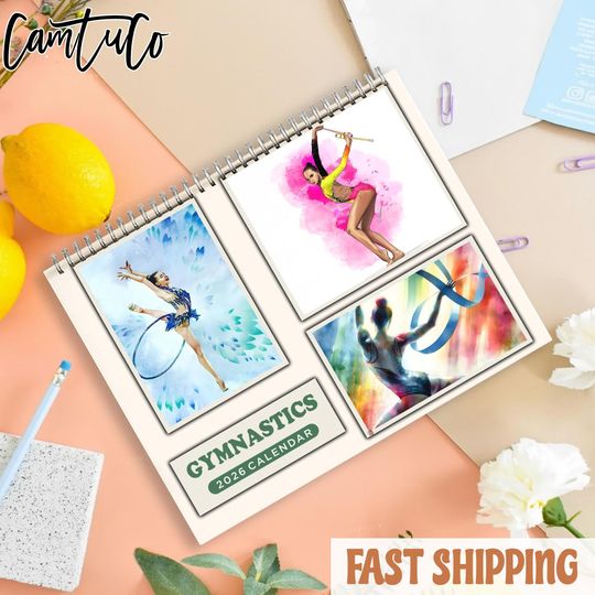 Discover 2026 Girls Gymnastics Wall Calendar, Competitive Gymnast Gift, Women's Gymnastics Team