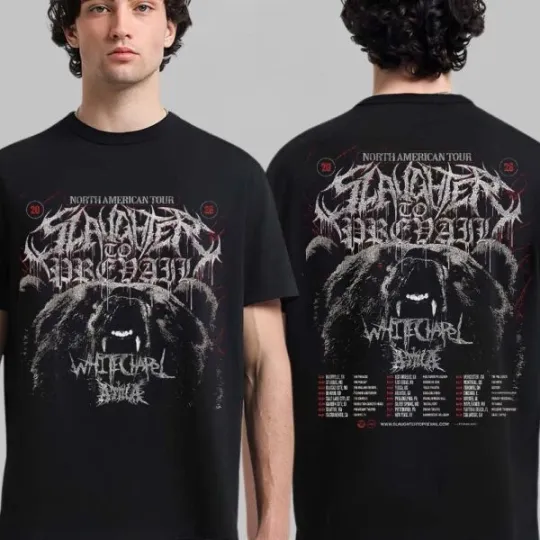 Discover Slaughter North America 2026 Tour Schedule Dates Two Sided T-Shirt 2D