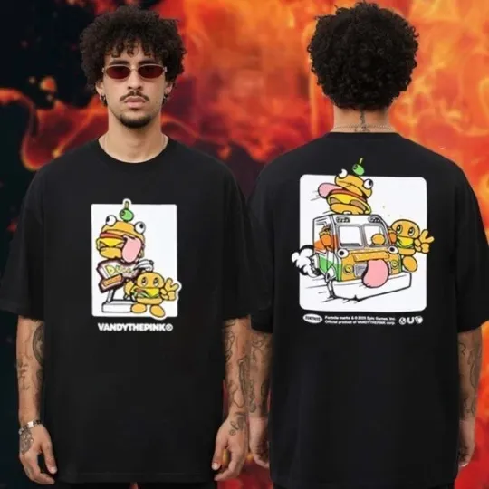 Discover Vandy The Pink Snack Truck T-Shirt Black Two Sided Gaming Merch Unisex Tee