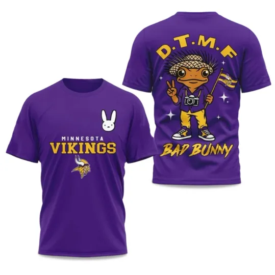 Vikings Bad Bunny 2026 Super Bowl Lx 3D T-Shirt