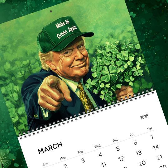 Discover Funny Trump 2026 Calendar MAGA Political Humor Wall Art for Supporters