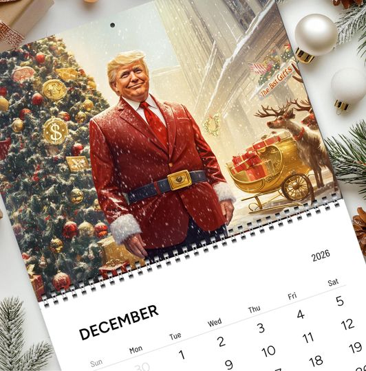 Discover 2026 Donald Trump Wall Calendar: Funny MAGA Home Office Decor