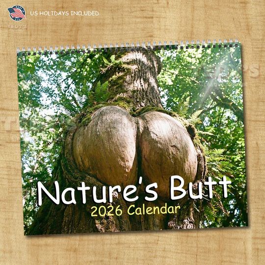 Discover Natures Butt 2026 Calendar, Bum Calendar, Funny Calendar, Gag Gifts, Funny Gift Ideas, White Elephant, Secret Santa