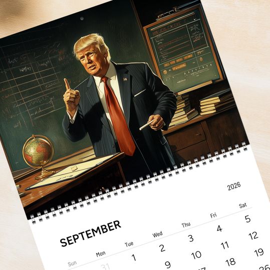 Discover Trump - 2026 Wall Calendar // Funny / Quirky / Christmas / Birthday / Gift Idea / Present / Novelty / Humour / Secret Santa