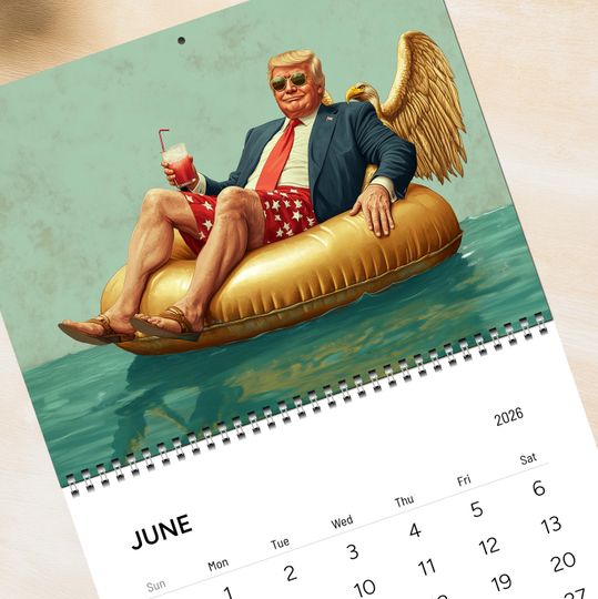 Discover 2026 Donald Trump Wall Calendar - Patriotic Holiday & Seasonal Gifts, Funny Presidential Gift, Political Collectible Trump Calendar