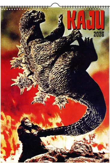 Discover 2026 Wall Calendar (12 pgs) god zilla Kaiju Vintage Movie Posters
