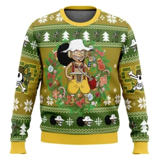 Discover Anime Usopp Ugly Christmas Sweater Yellow