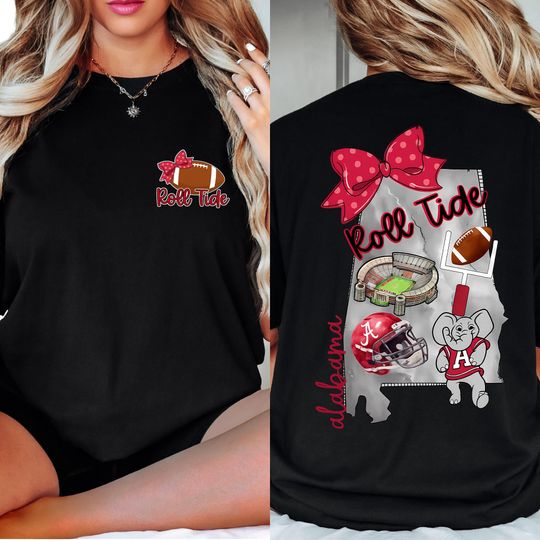 Albm Football Game Day T-Shirt Elephant Mascot Roll Tide Football