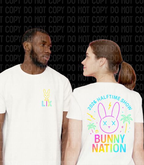 Discover Neon BAD Bunny Nation Tropical Beach Party Double Sided T-Shirt