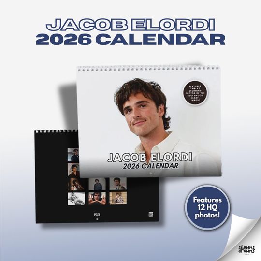 Discover Jacob Elordi 2026 Wall Calendar, Gift for her, Jacob Elordi Fan Merch, Hot Hunky Men Yearly Planner