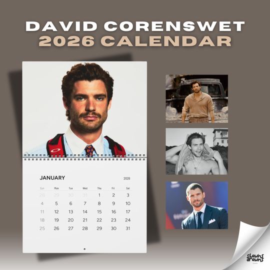 Discover 2026 David Corenswet Wall Calendar, Office Home Decor, Celebrity Calendar, David Corenswet Merch