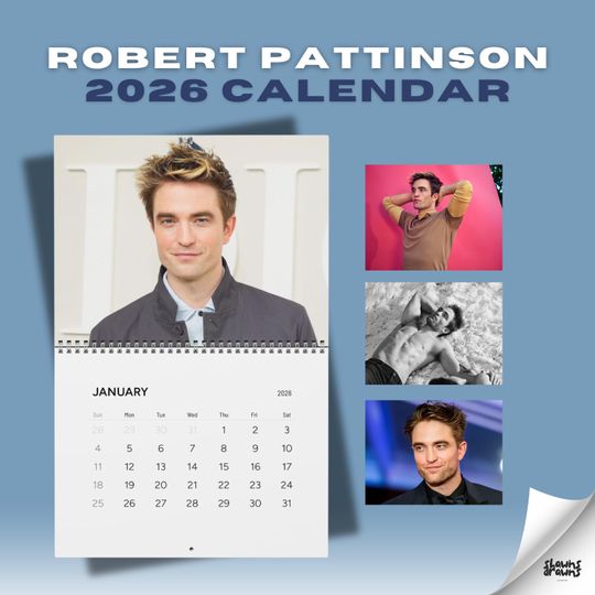 Robert Pattinson 2026 Calendar, New Year Wall Calendar, Robert Pattinson Fan Merch