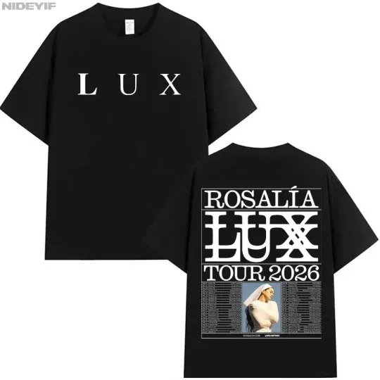 Discover ROSALÍA 2026 TOUR Lux Album ROSALIA Double Sided T-Shirt
