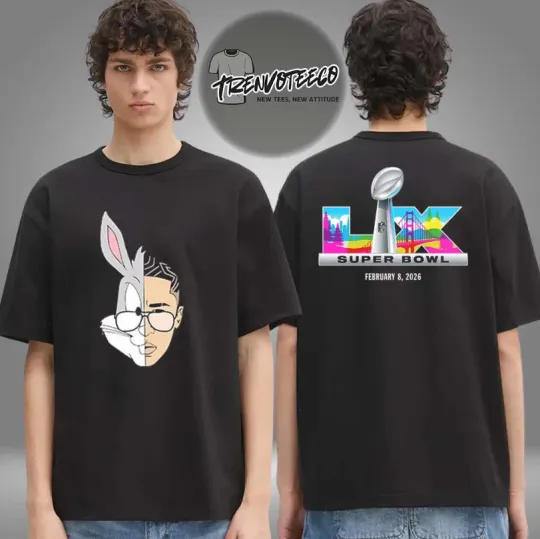 Bad Bunny X Super Bowl Merch 2026 Logo Two Sided Unisex T-Shirt