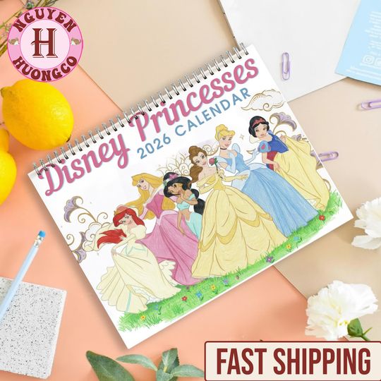 Discover Disney Princesses 2026 Calendar, Disney Lover Gift