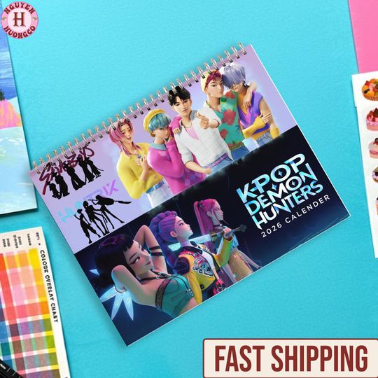 Kpop Demon Hunter Calendar 2026 | Anime Kpop Art Wall Calendar | Huntrix Girls Gift