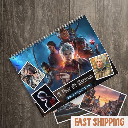 Discover A Year of Vampire Elf Fantasy Calendar 2026, RPG Inspired Dark Aesthetic Wall Calendar, Gift for Gamers, Mystical Character Calendar 2026