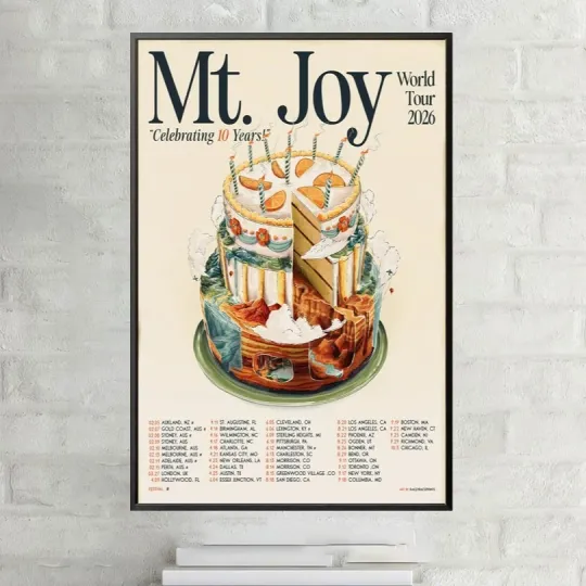 Discover Mt. Joy 2026 World Tour Poster - Concert Artwork, Indie Rock Vertical Poster