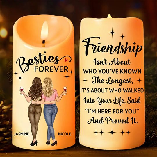 Discover          Friendship Isn't About Who You've Known The Longest Best Friend - Personalized Flameless LED Candle       