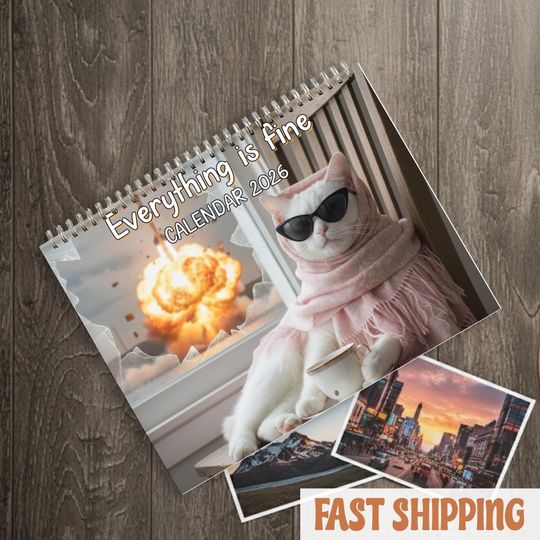 Discover Meme Cat Mental Health Calendar 2026, Funny Cat Anxiety Calendar, Relatable Cat Meme Wall Calendar, Self Care Humor Gift for Cat Lovers