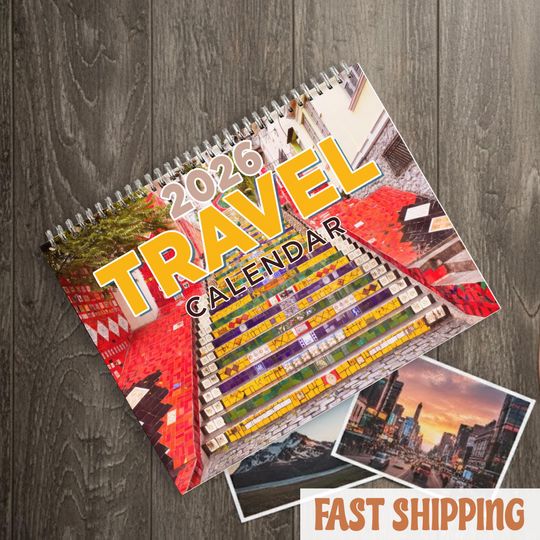 Discover Traveling 2026 Wall Calendar, Adventure Travel Calendar, Wanderlust World Map Calendar, Scenic Travel Photography Wall Decor, Gift Travelers
