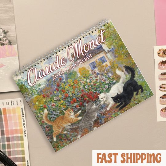 Discover Cat Art Calendar 2025, Cute Cat Illustration Wall Calendar, Feline Artwork Monthly Calendar, Gift for Cat Lovers, Home Office Decor