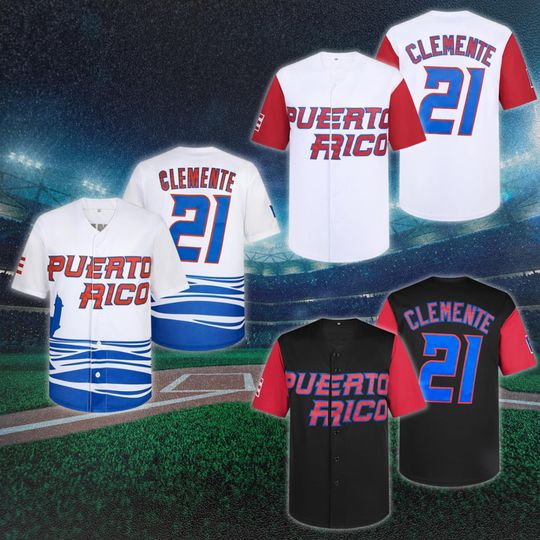 Discover Puerto Rico Baseball Jersey Clemente 21 Men Women Fan Gift Sports Shirt