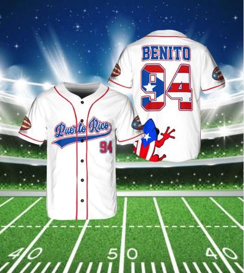 Discover Custom Name Puerto Rico Baseball Jersey, Pride Flag '94