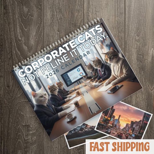 Discover Cat Boss Office Calendar 2026, Funny Work Desk Cat Wall Calendar, Cute Business Kitty Monthly Planner, Office Humor Gift Decor