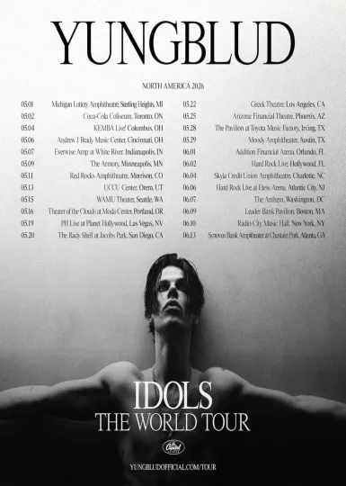 Discover Yungblud Idols The World Tour North America 2026 Vertical Poster