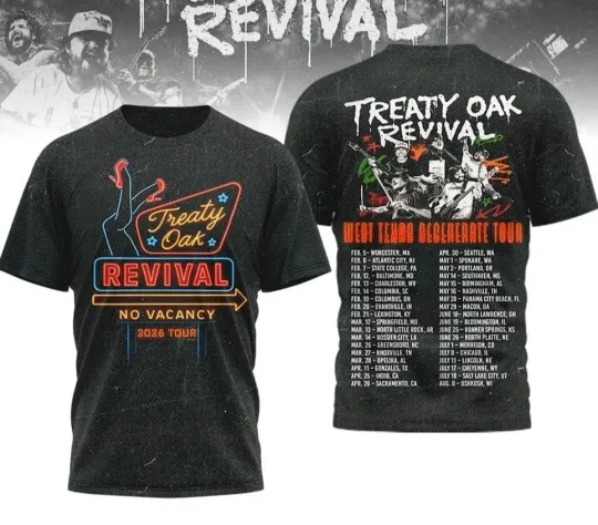 Discover Treaty Oak Revival West Texas Degenerate Tour 3D T-Shirt